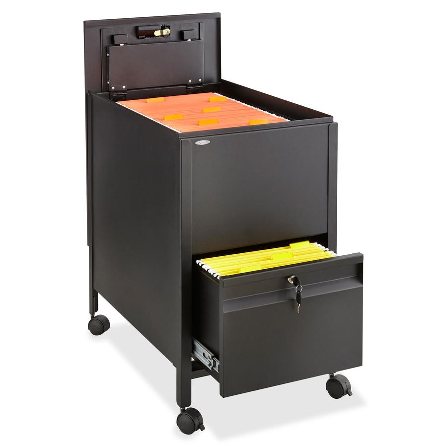 Safco Mobile File Cart - 300 lb Capacity - 4 Casters - Steel - 17" Width x 26" Depth x 28" Height - Black