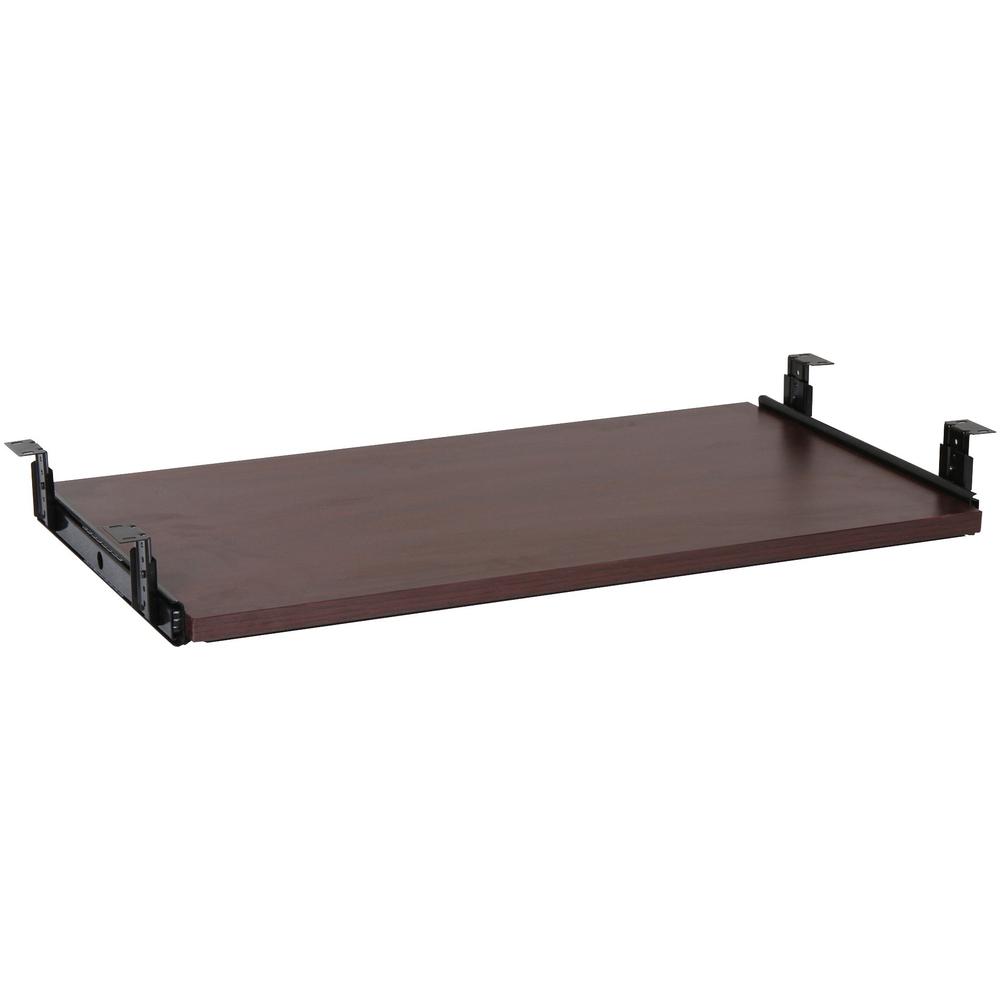 Lorell Mahogany Laminate Keyboard Tray - 25.6" W x 15.1" D - Mahogany Finish