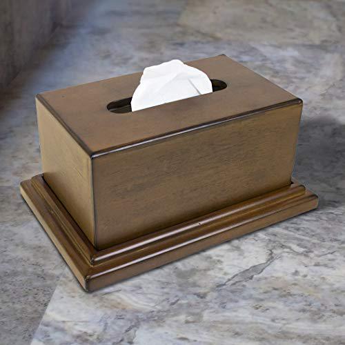 This is the image of Decorative Wood Tissue Box with Hidden Compartment for Valuables
