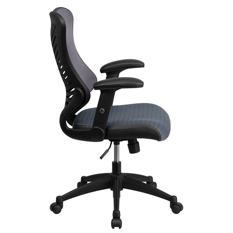 Gray Mesh Executive Swivel Office Chair with Adjustable Arms