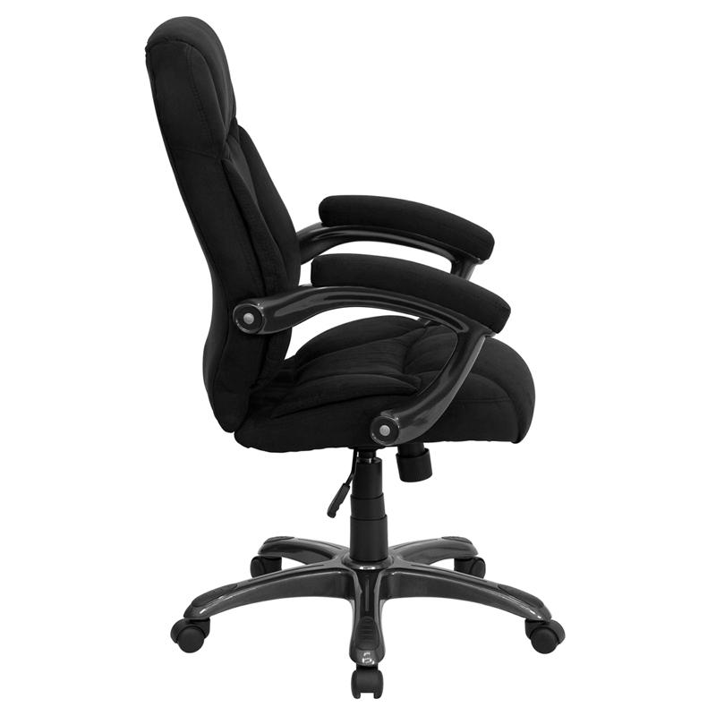 Black Microfiber Executive Office Chair with Arms