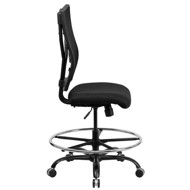 Hercules Series Big & Tall 400 lb. Rated Black Mesh Ergonomic Drafting Chair