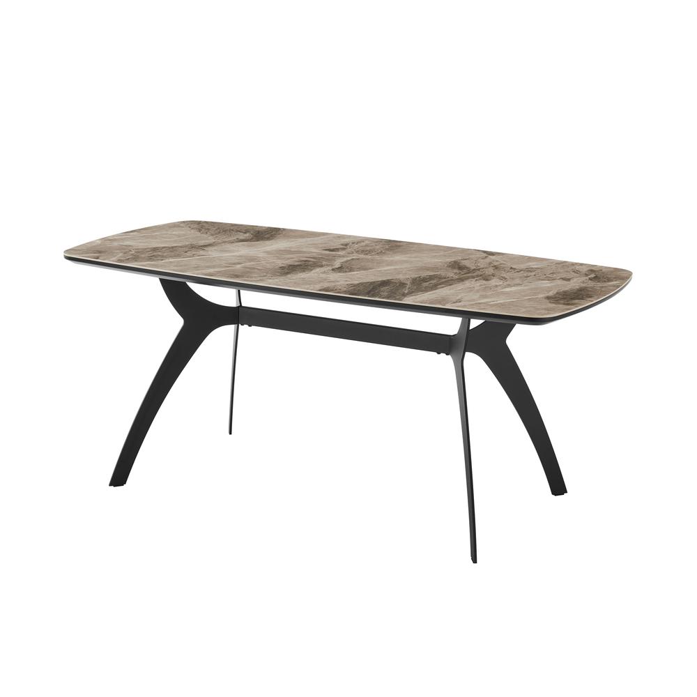 Image of Andes Ceramic And Metal Rectangular Dining Room Table