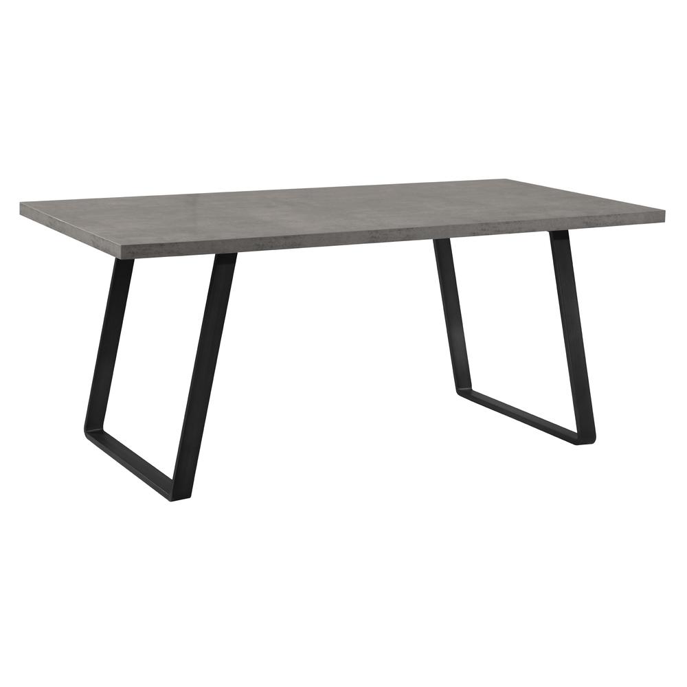 Image of Armen Living Coronado Contemporary Dining Table In Grey Powder Coated Finish With Cement Gray Top