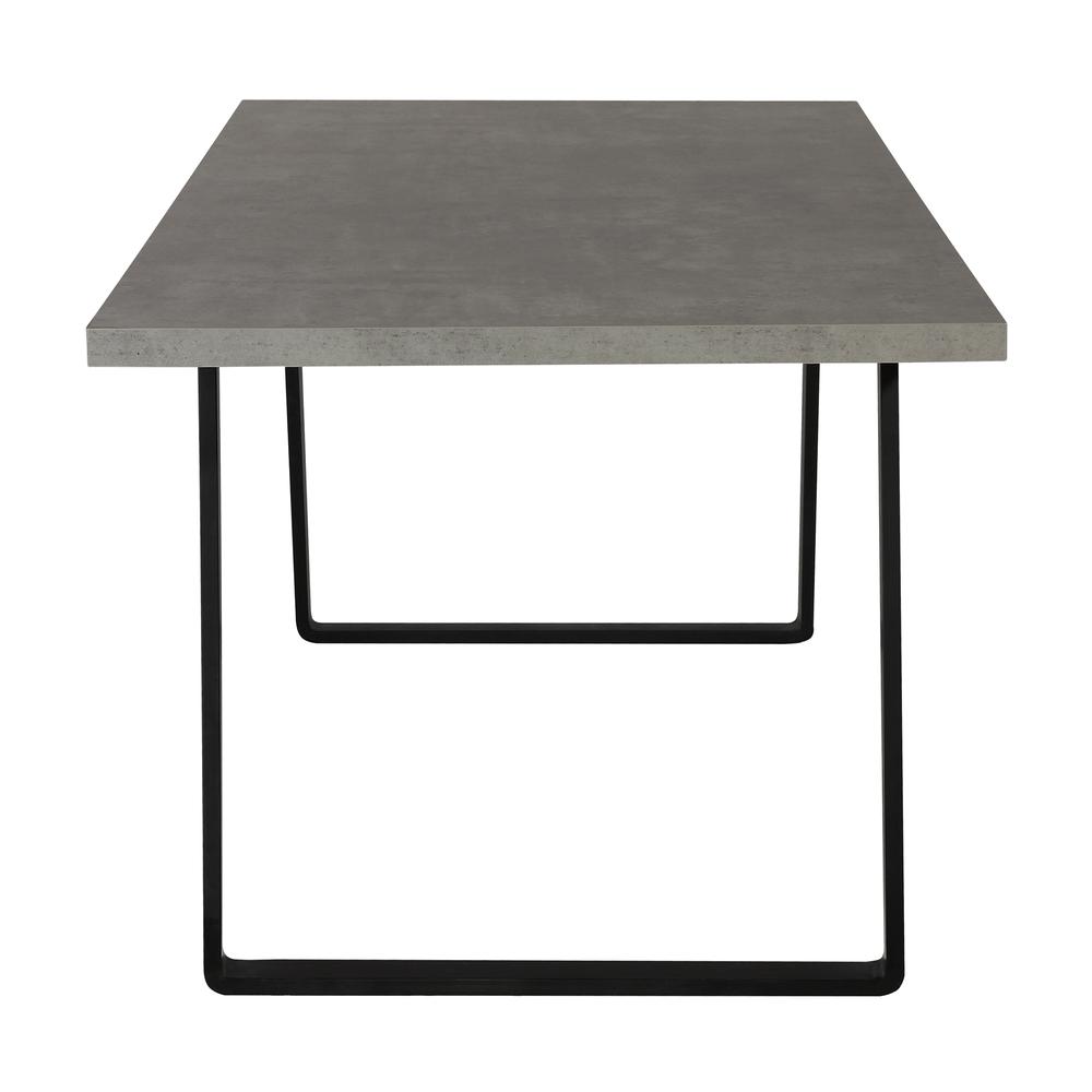 Armen Living Coronado Contemporary Dining Table In Grey Powder Coated Finish With Cement Gray Top