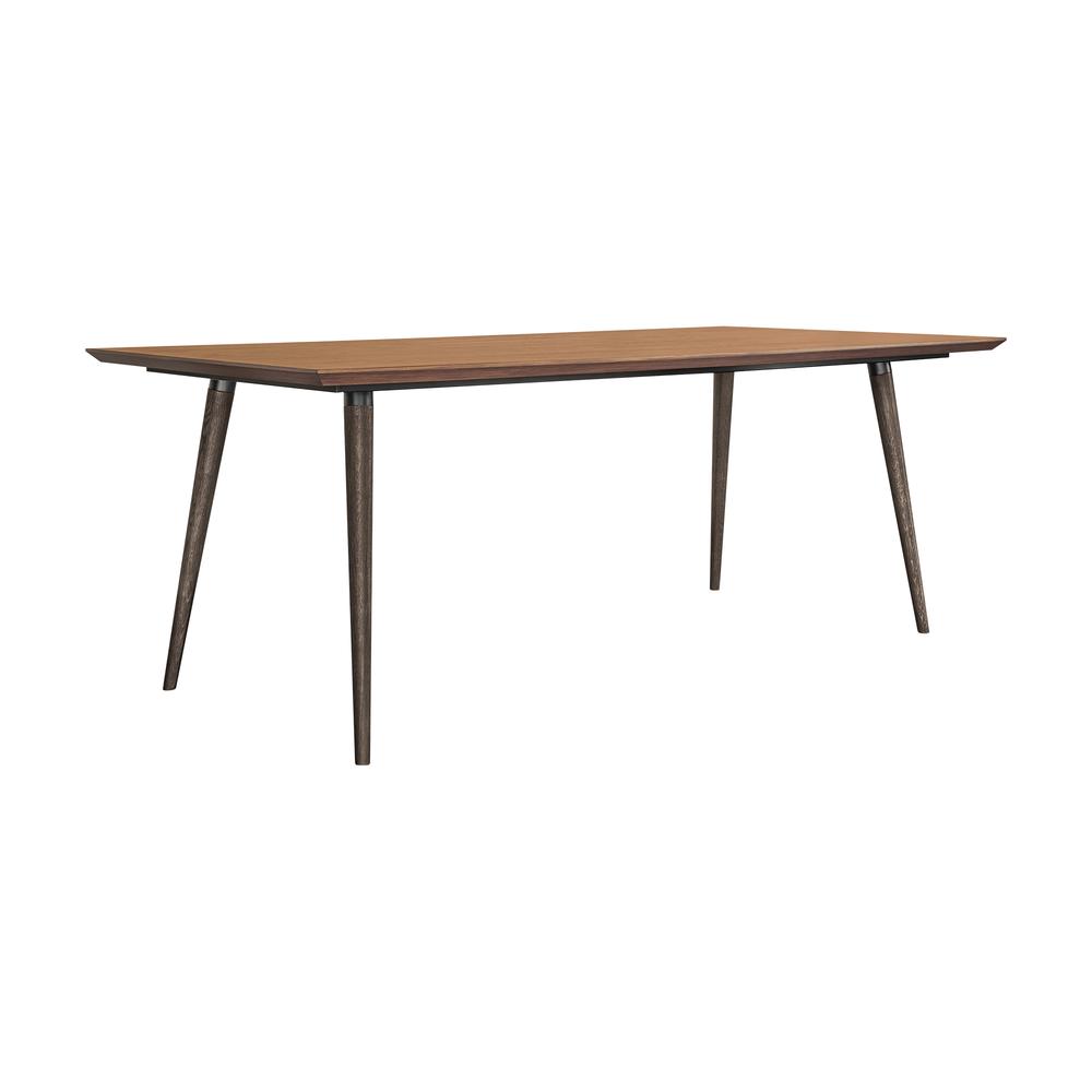 Image of Coco Rustic Oak Wood Dining Table In Balsamico