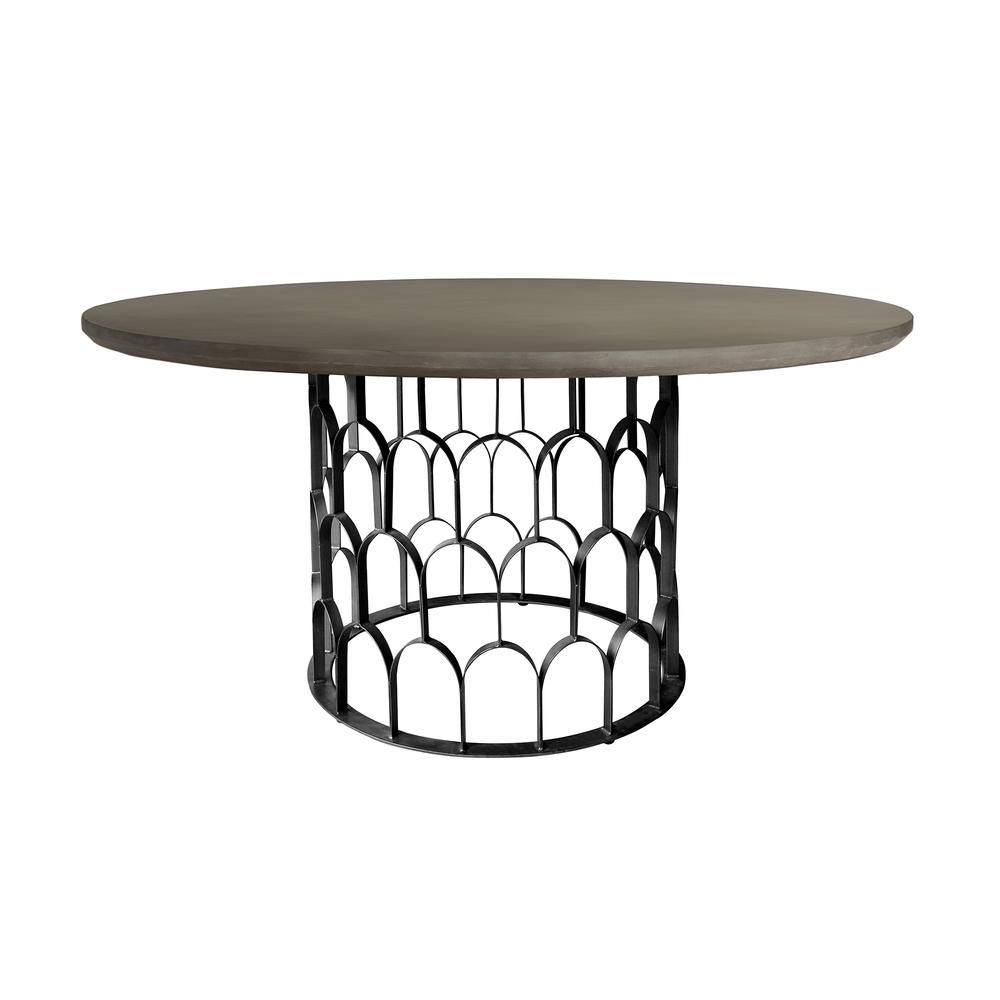 Image of Gatsby Concrete And Metal Round Dining Table