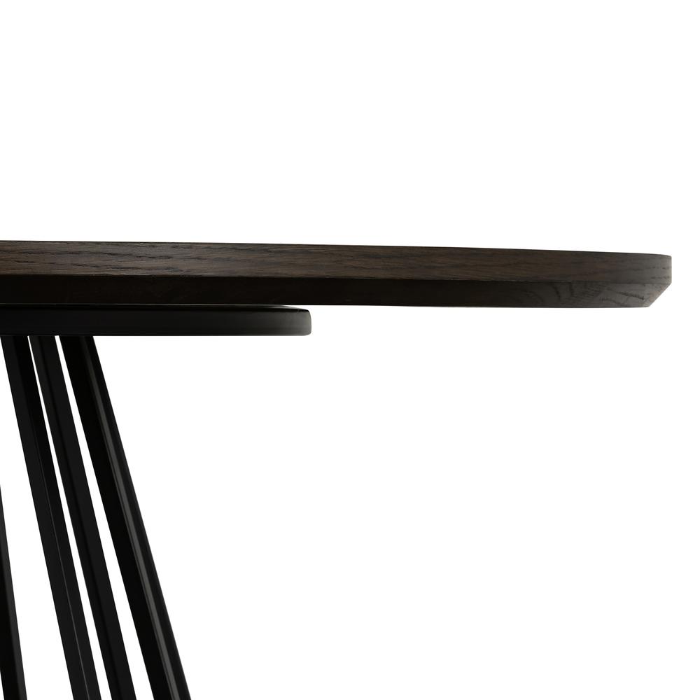 Motion Oak And Metal Round Dining Table