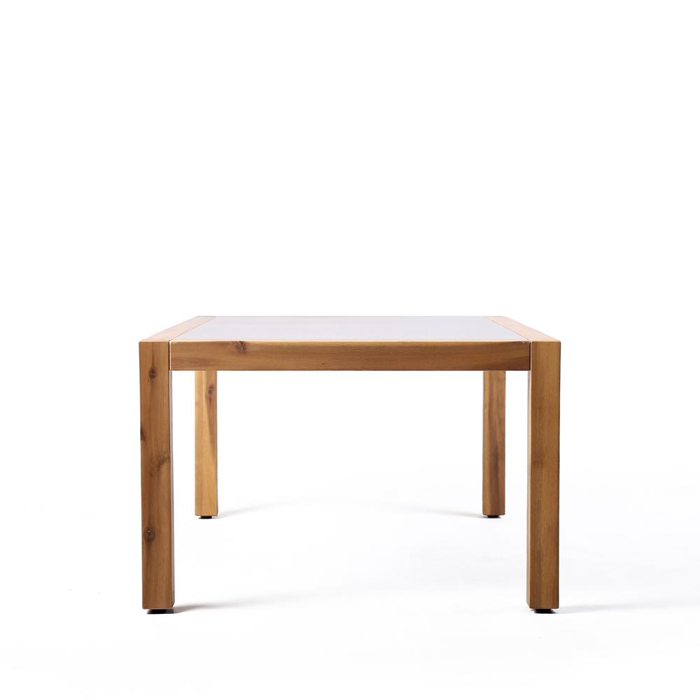 Sienna Outdoor Coffee Table With Teak Finish And Concrete Top