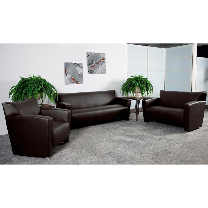 Brown-Leather-Reception-Set - Majesty-Series