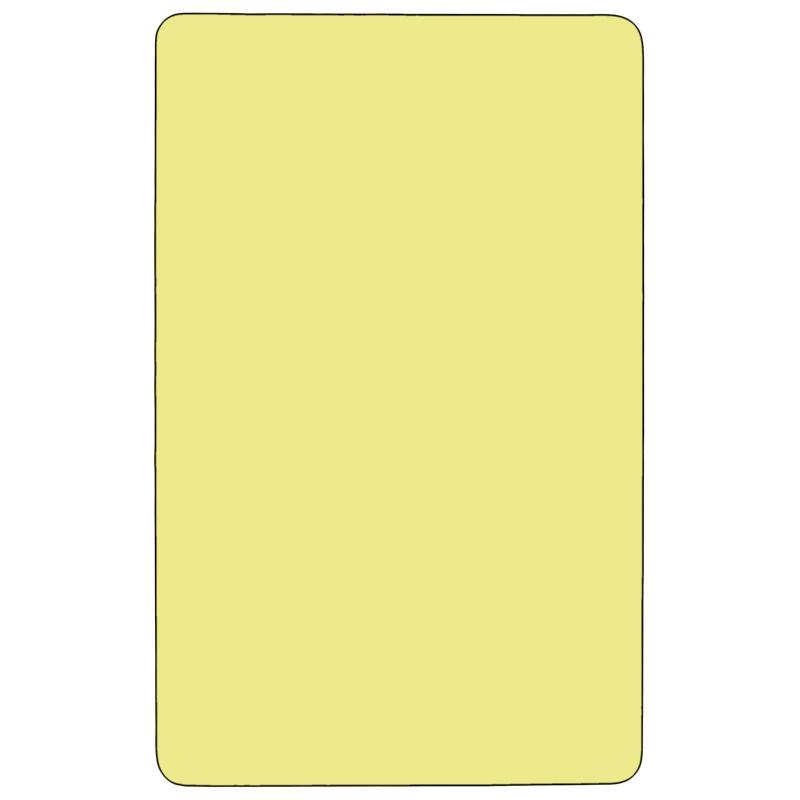 24-W x 48-L Rectangular Yellow Thermal Laminate Activity Table - Short Legs, Height Adjustable