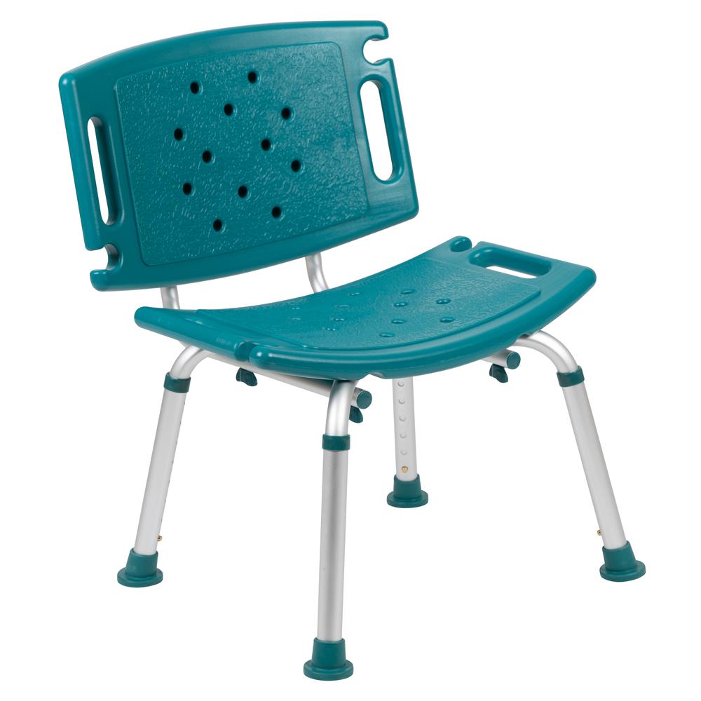 HERCULES-Series-Adjustable-Teal-Bath-&-Shower-Chair