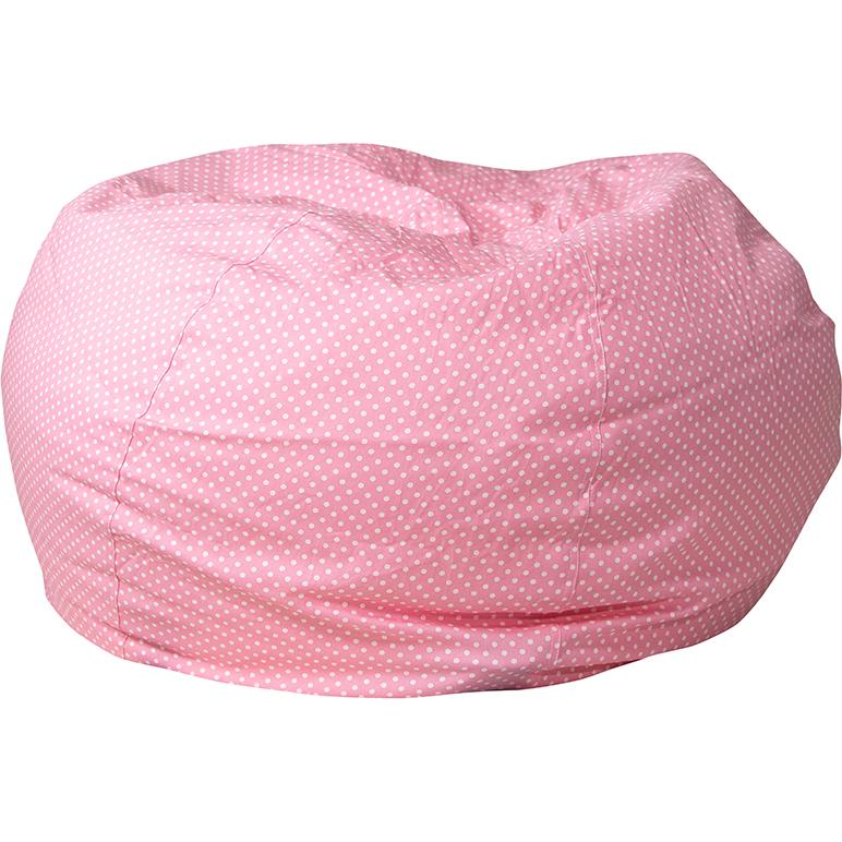 Light Pink Dot Oversized Bean Bag Chair for Kids and Adults