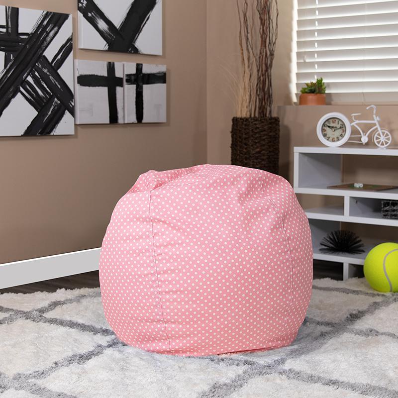 Light Pink Dot Bean Bag Chair for Kids and Teens - Small Size