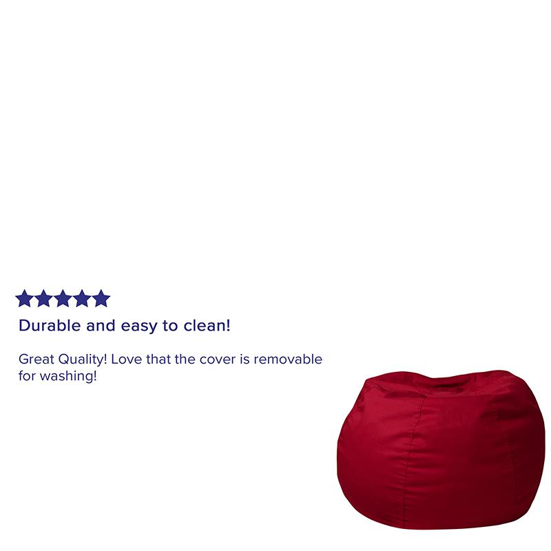 Kids and Teens Small Solid Red Bean Bag Chair