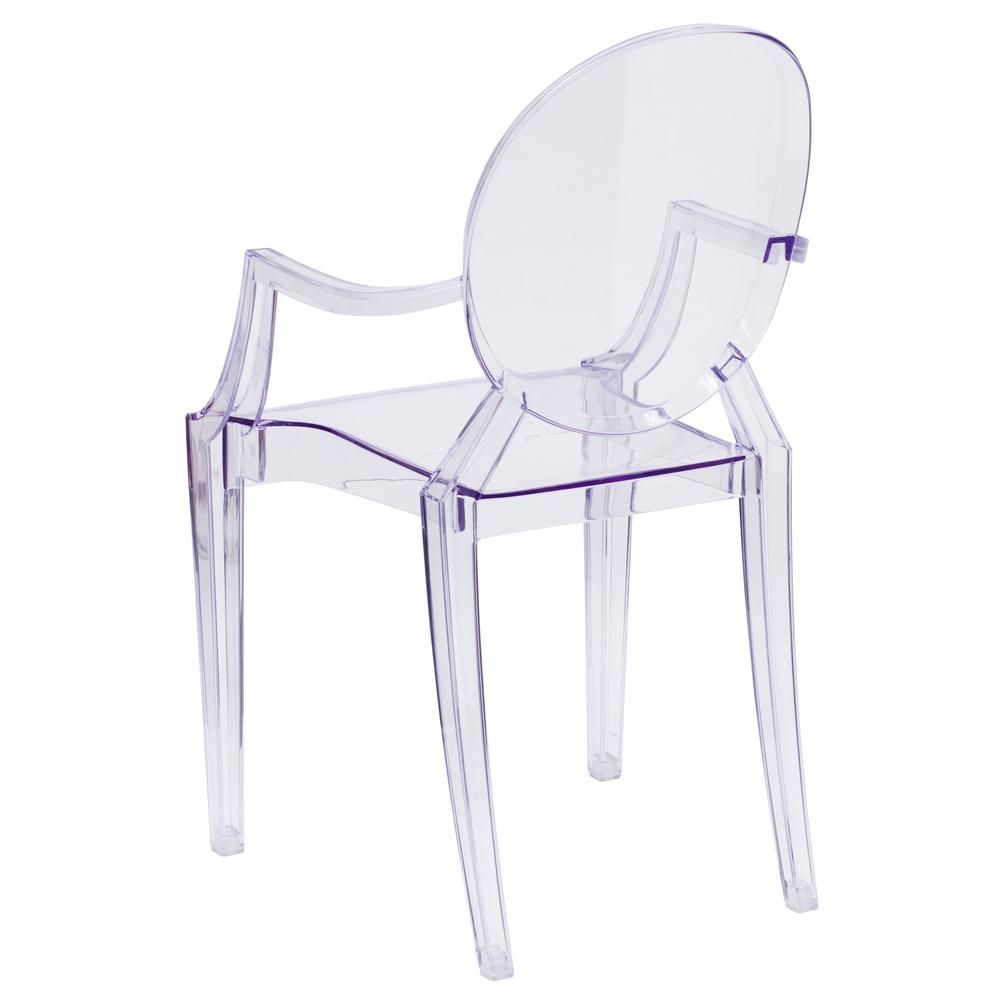 Ghost Chair With Arms In Transparent Crystal