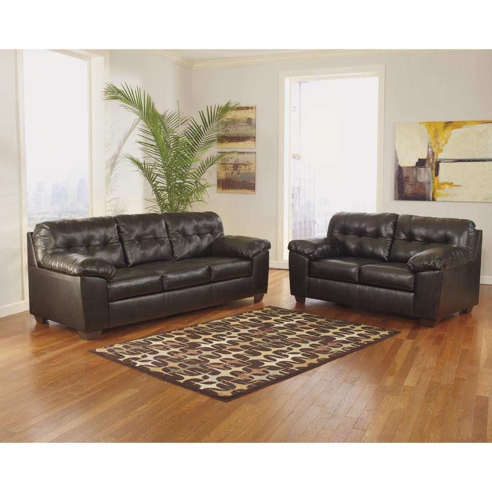 Ashley Alliston Living Room Set in Chocolate Faux Leather