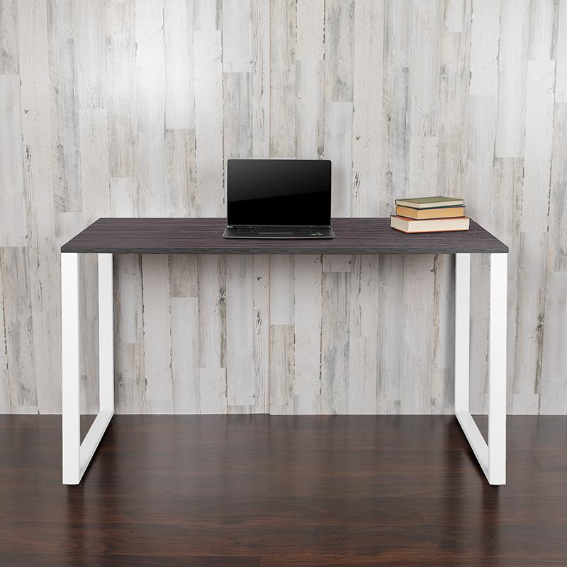 Modern Commercial Grade Desk Industrial Style Computer Desk Sturdy Home Office Desk - 55" Length - Gray