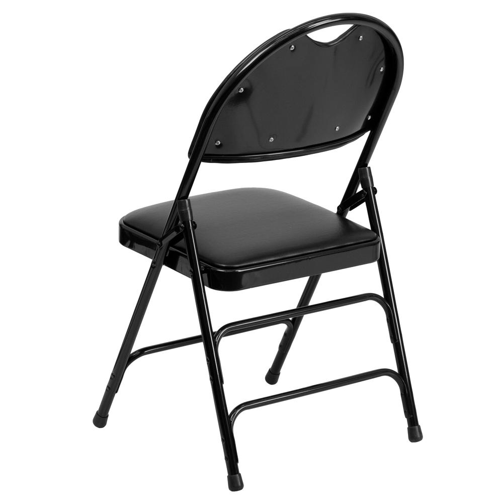 Hercules Series Triple Braced Metal Folding Chair with Easy-Carry Handle