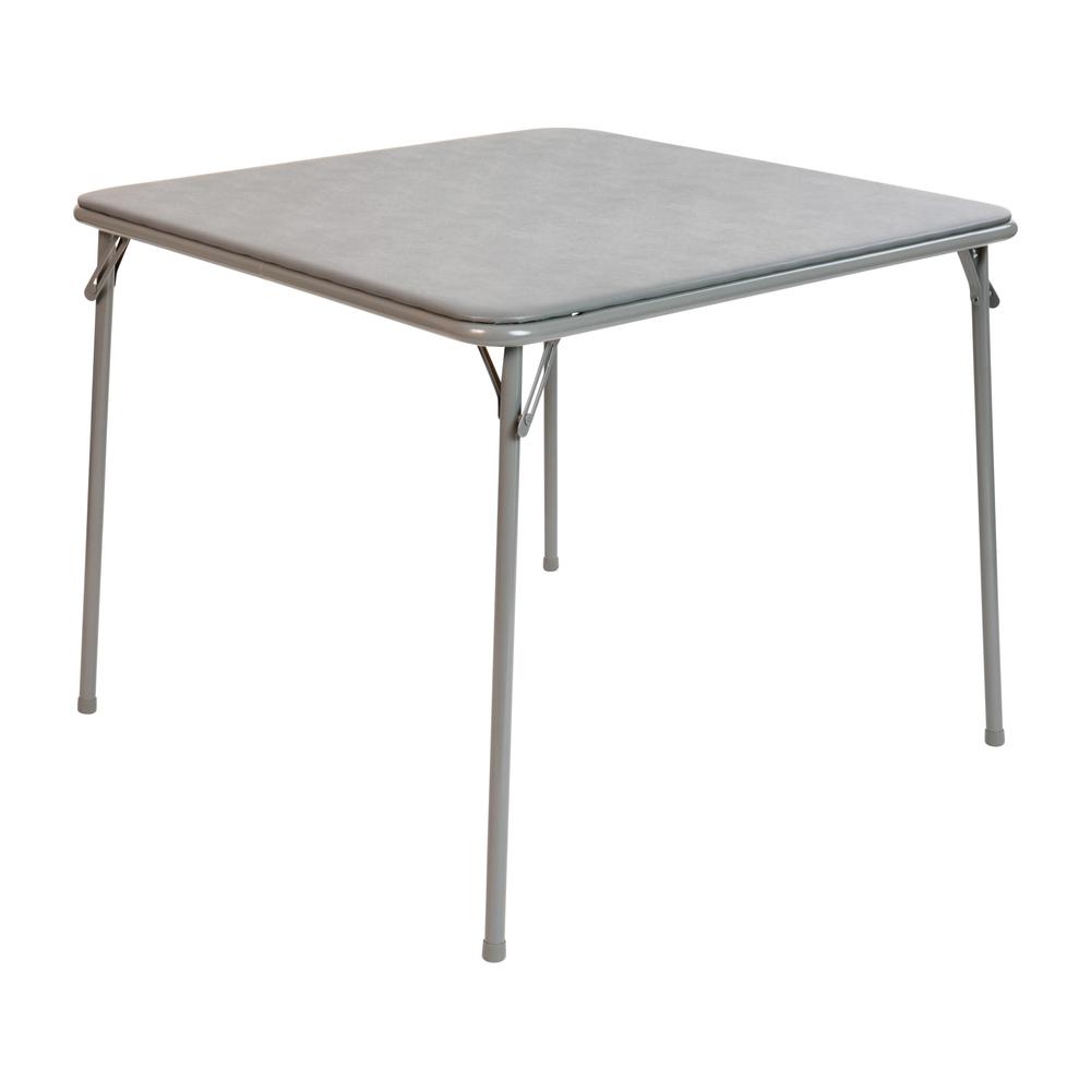 Gray Folding Card Table - Lightweight Portable Folding Table With Collapsible Legs