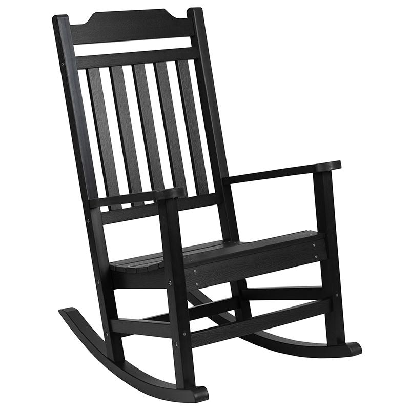Winston All-Weather Rocking Chair - Black Faux Wood