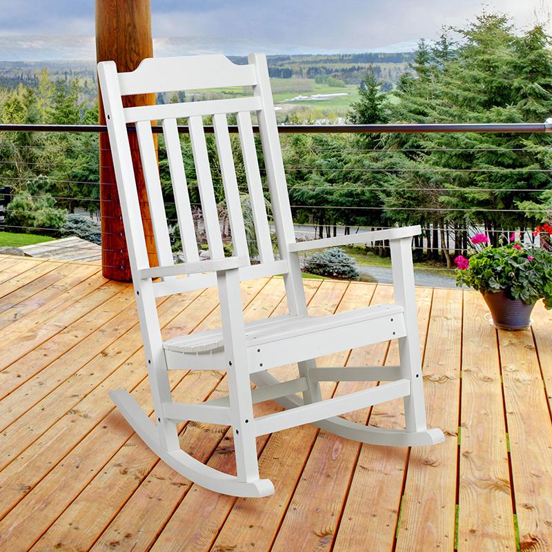 This is the image of Winston All-Weather Rocking Chair - White Faux Wood