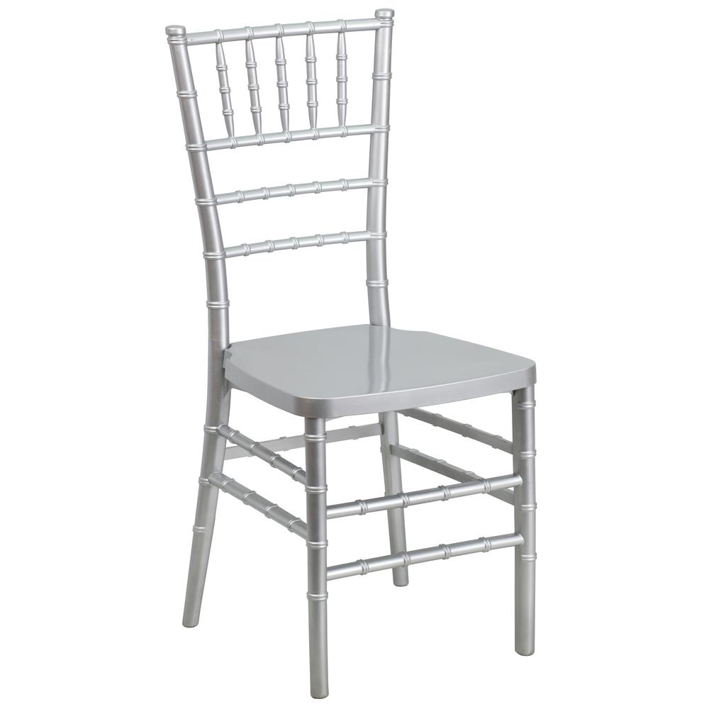 Image of Hercules Premium Series Silver Resin Stacking Chiavari Chair