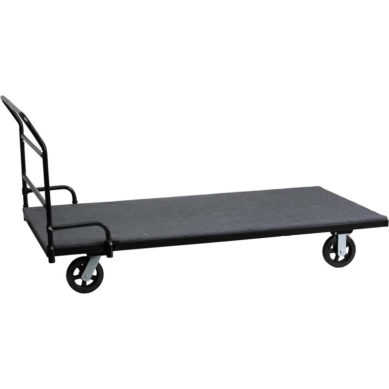 Folding Table Dolly for Rectangular Tables with Carpeted Platform