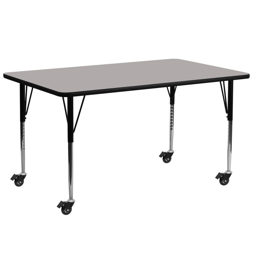 30-W x 72-L Rectangular Grey HP Laminate Activity Table - Standard Height Adjustable Legs