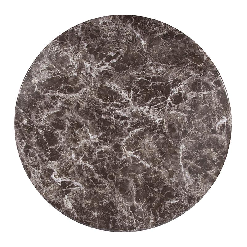 Image of 36" Round Gray Marble Laminate Table Top