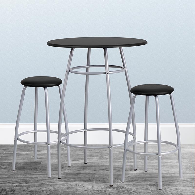 Bar Height Table Set with Cushioned Stools