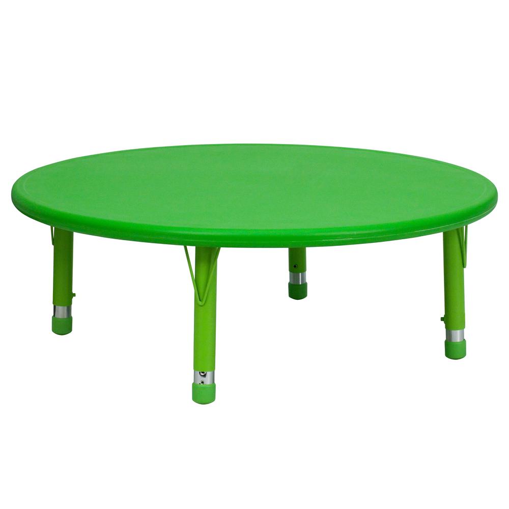 Image of 45'' Round Green Plastic Height Adjustable Activity Table