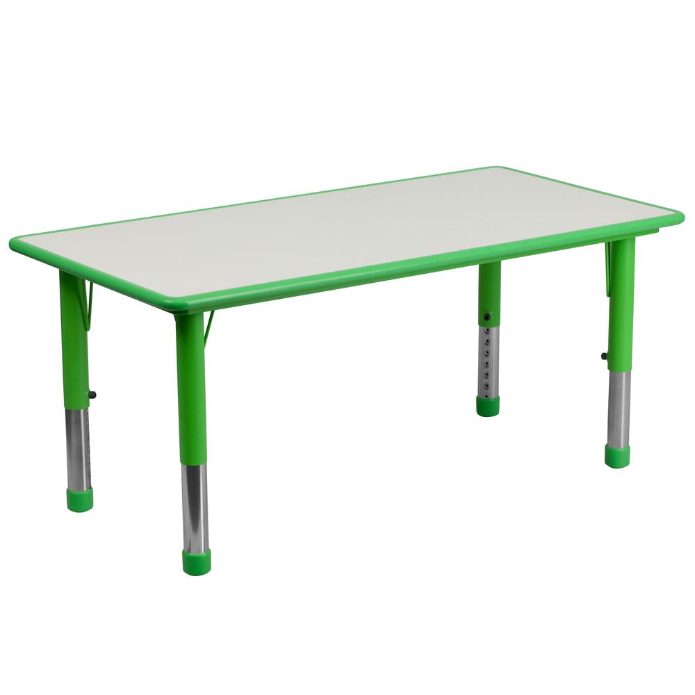 23.625-W x 47.25-L Green Plastic Height Adjustable Activity Table with Grey Top
