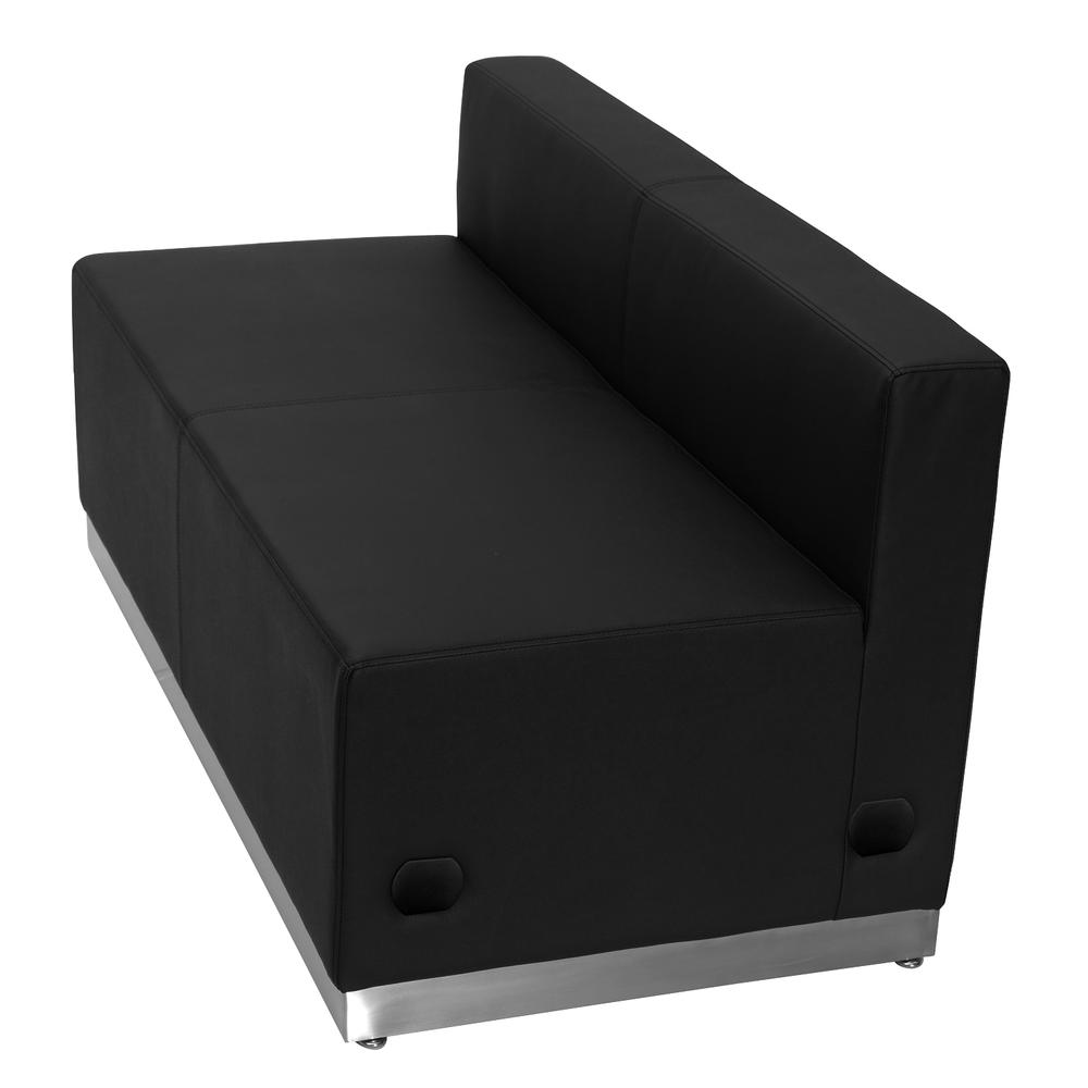 Hercules Alon Series Black LeatherSoft Loveseat with Stainless Steel Base