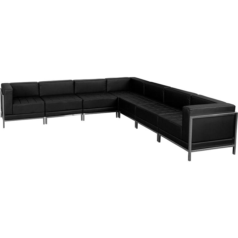 Hercules Imagination Series Black LeatherSoft Sectional, 7 Pieces