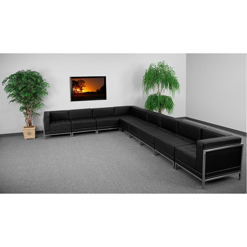 Hercules Imagination Series Black LeatherSoft Sectional, 9 Pieces