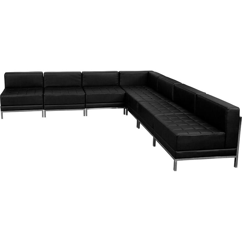 Hercules Imagination Series Black LeatherSoft Sectional, 7 Pieces