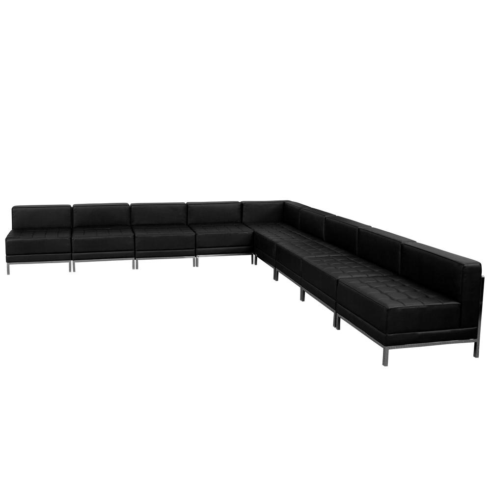 Hercules Imagination Series Black LeatherSoft Sectional, 9 Pieces