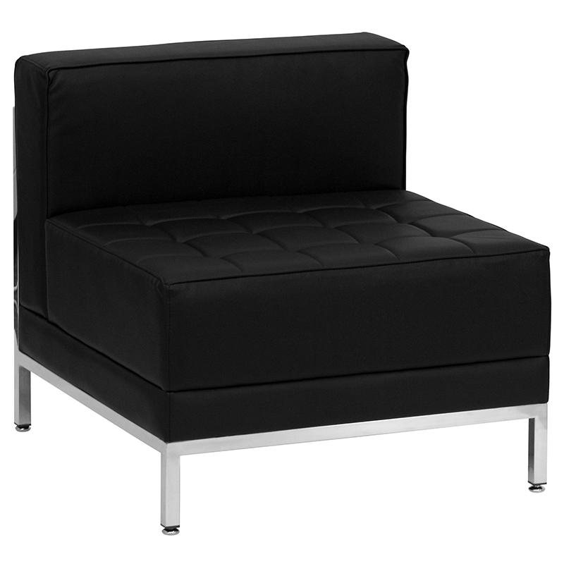 HERCULES Imagination Series 5-Piece Black LeatherSoft Sofa & Lounge Chair Set