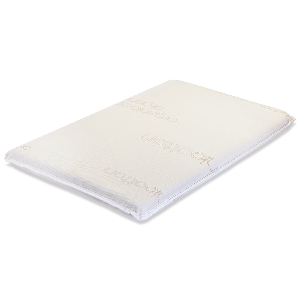 This is the image of LA Baby 2" Mini/Portable Crib Mattress Pad with Organic Cotton Top Layer and Waterproof Cover