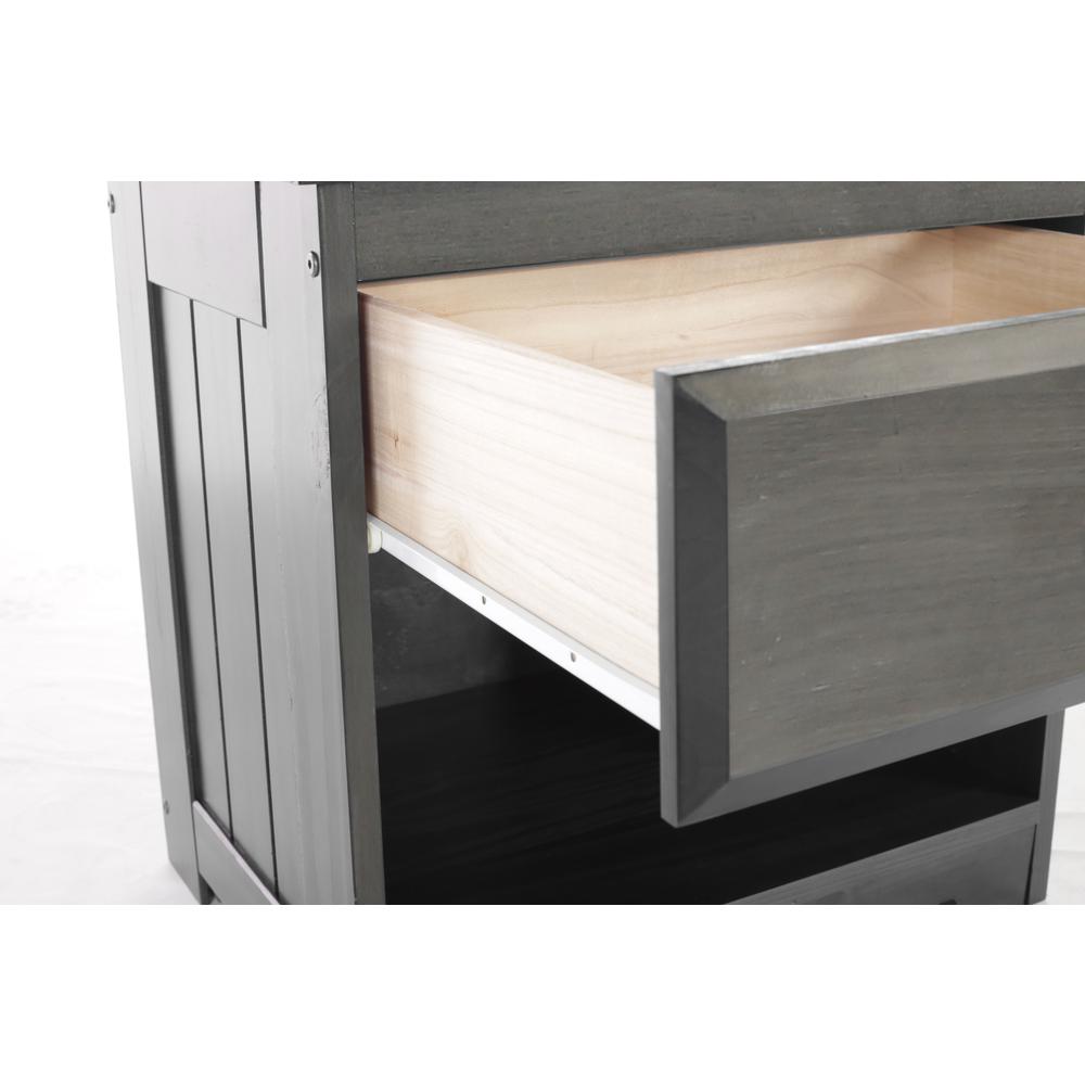 Image of American Furniture Classics Model 83260Kd Solid Pine One Drawer Night Stand In Charcoal Gray