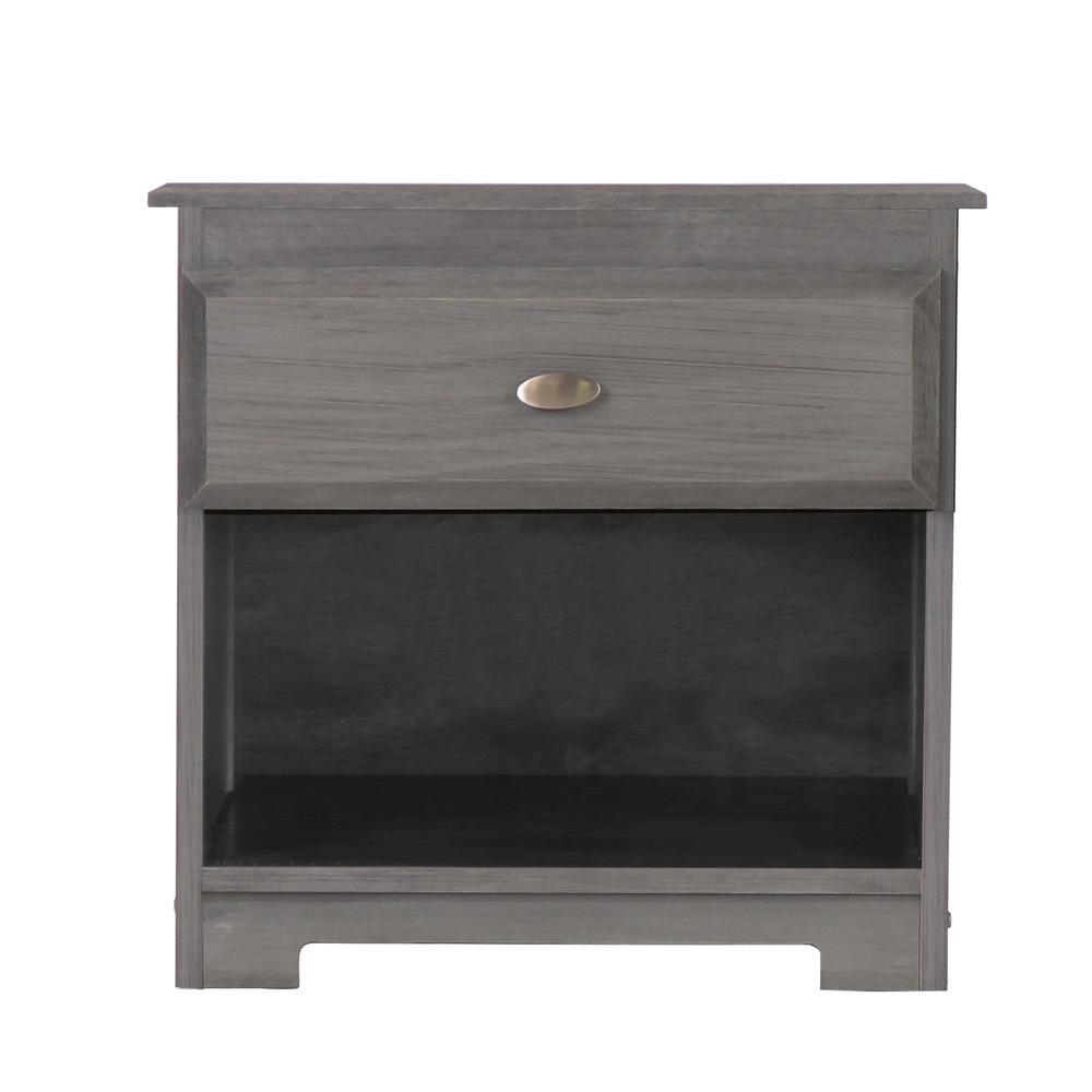 American Furniture Classics Model 83260Kd Solid Pine One Drawer Night Stand In Charcoal Gray