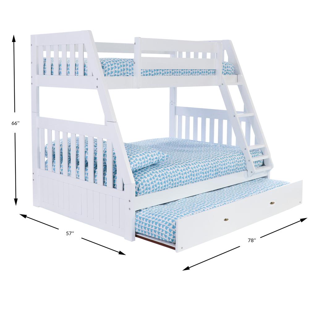 Twin Over Full Bunk Bed With Roll Out Twin Trundle Bed
