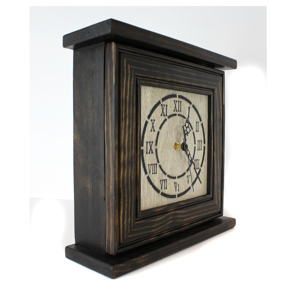 American Furniture Classics Mantel Clock in Dark Walnut Veneer with Secret Compartment