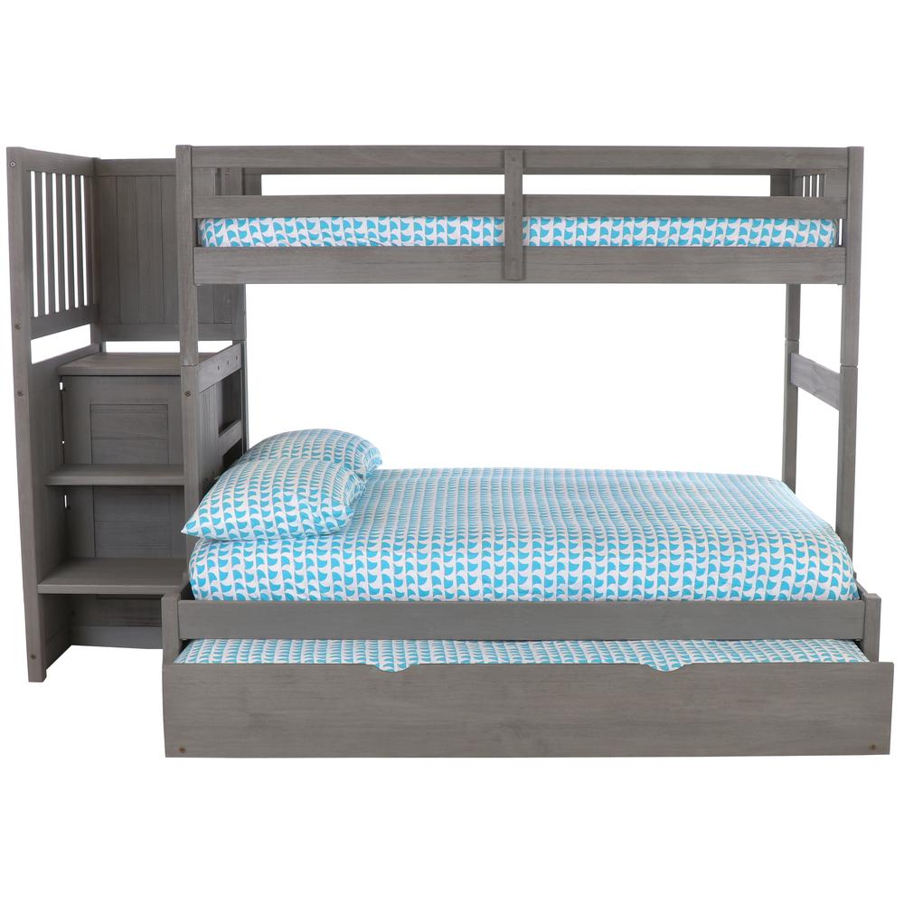 Mission Staircase Twin Over Full Bunk Bed With Four Drawers
