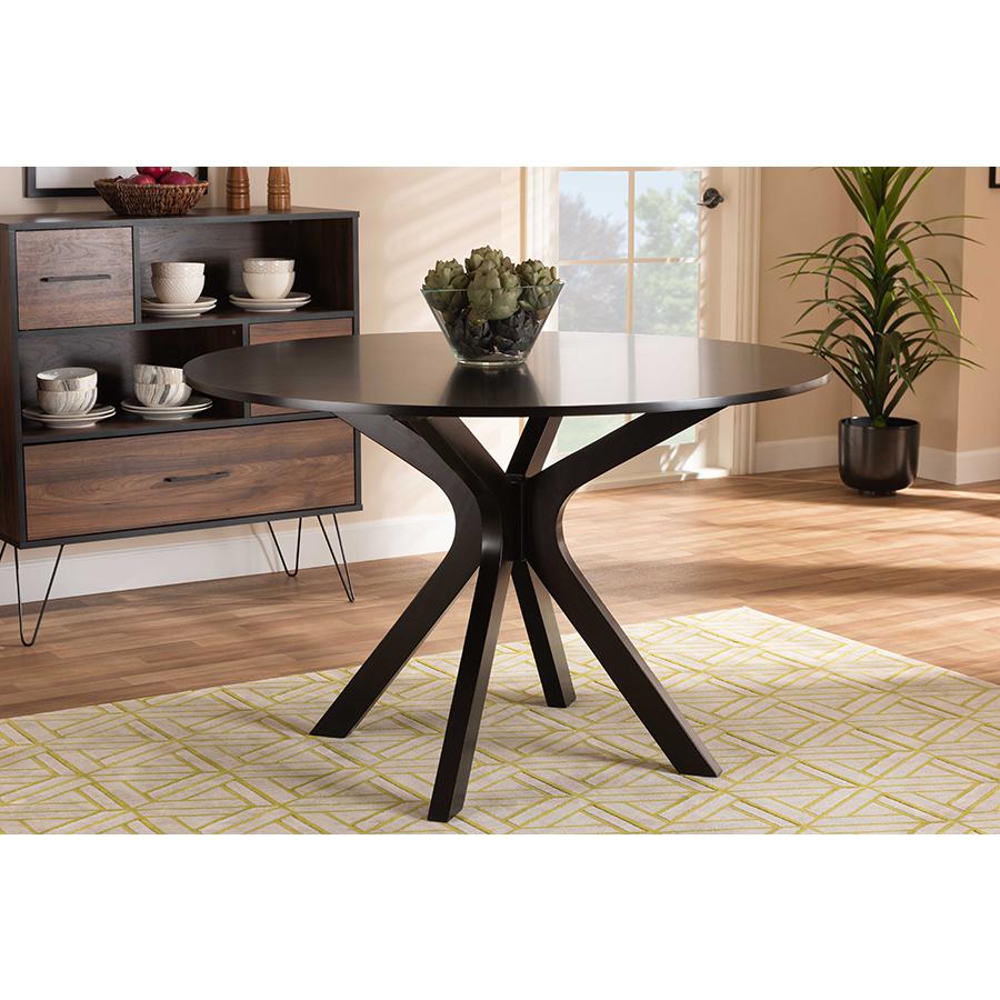 Baxton Studio Kenji 45-Inch-Wide Round Wood Dining Table