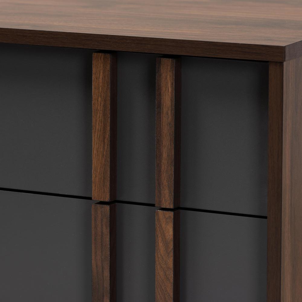 Naoki Modern And Contemporary Two-Tone Grey And Walnut Finished Wood 6-Drawer Bedroom Dresser