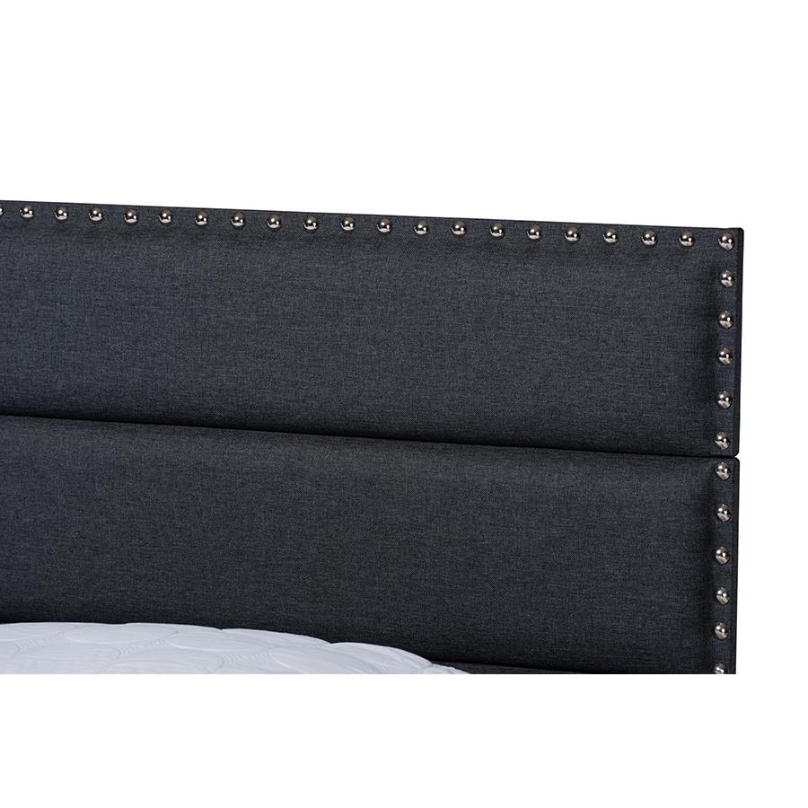 Baxton Studio Ansa Modern And Contemporary Dark Grey Fabric Upholstered Full Size Bed