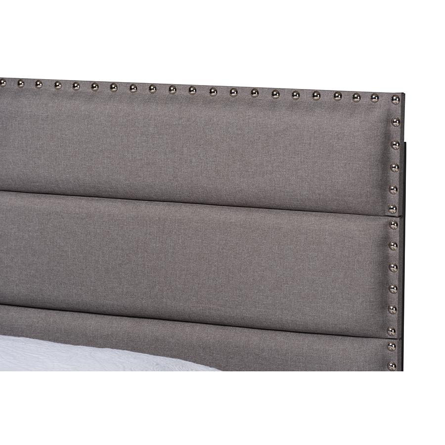 Baxton Studio Ansa Modern And Contemporary Grey Fabric Upholstered Twin Size Bed