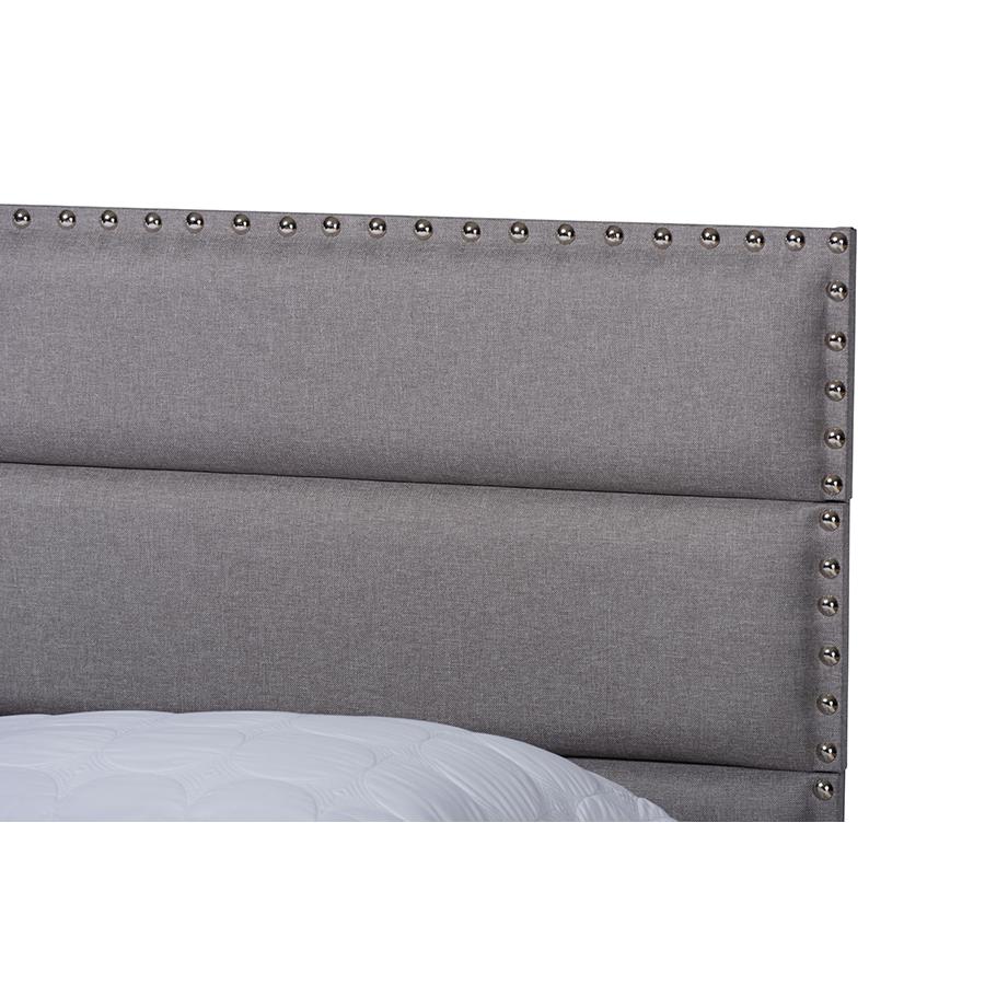 Baxton Studio Ansa Modern And Contemporary Grey Fabric Upholstered Full Size Bed